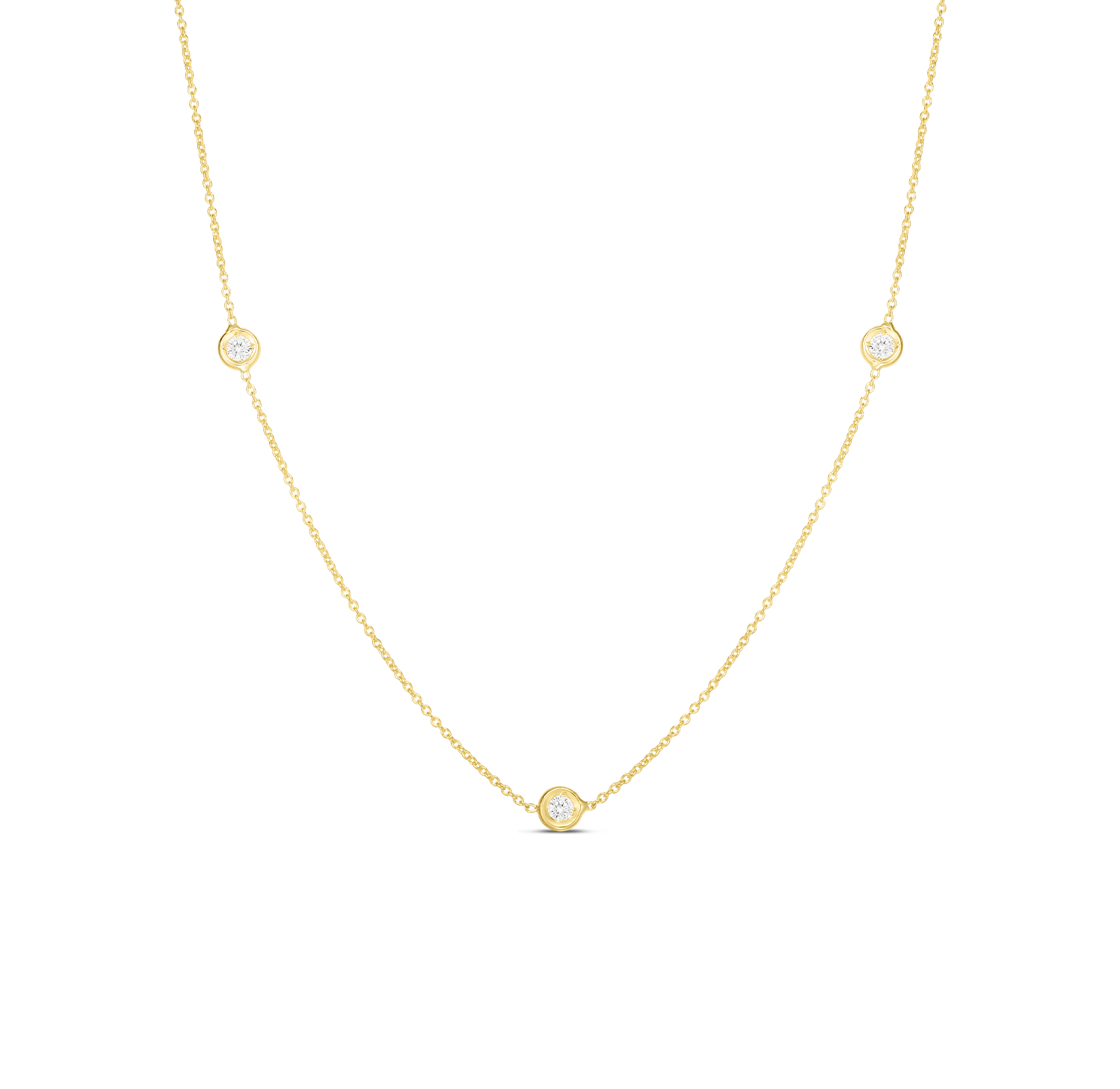 Roberto Coin Diamonds by the Inch 3 Diamond Station Necklace